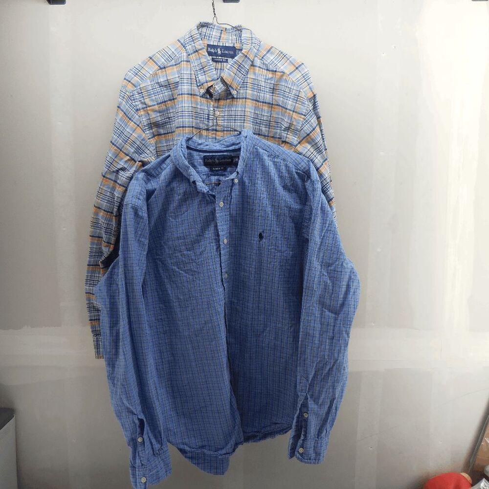 Vintage Polo Ralph Lauren Long Sleeve Button Down Shirts Lot of 2‎ Mens XL